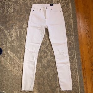 AG The Farrah Skinny White Jeans Size 25R